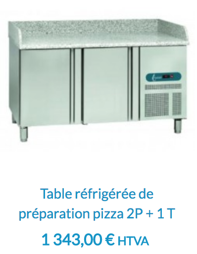 Table réfrigérée de préparation pizza 2P + 1 T