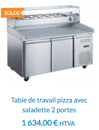 Table de travail pizza avec saladette 2 portes
