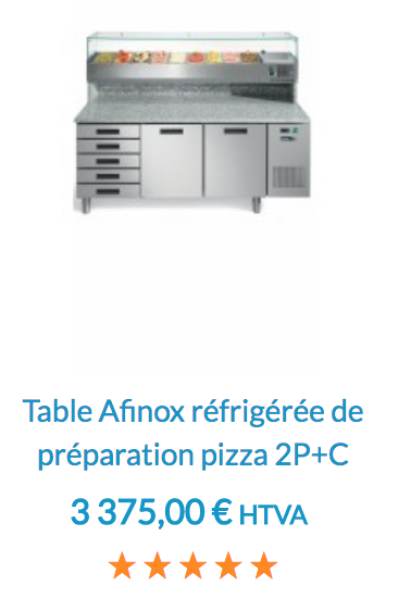 Table Afinox réfrigérée de préparation pizza 2P+C