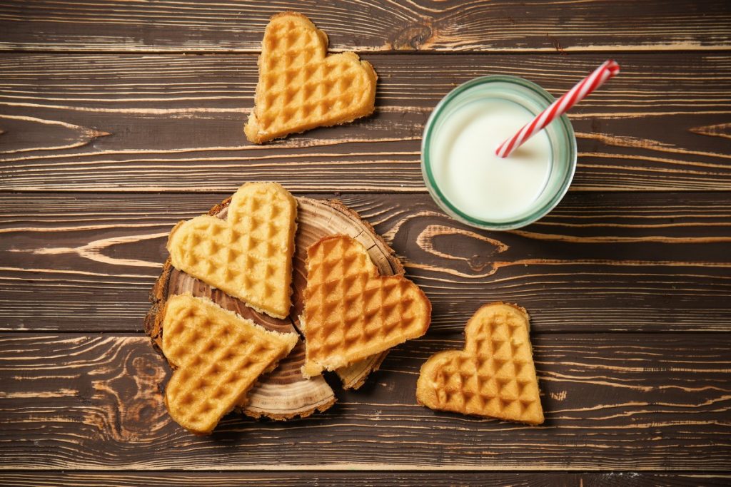Gaufres en forme de coeur