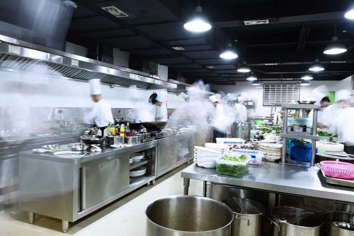 meuble bas en inox