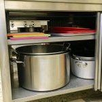 meuble bas en inox