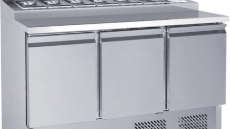 Saladette réfrigérée en inox 3 portes couvercle bar AAPS300 - AFI Collin Lucy