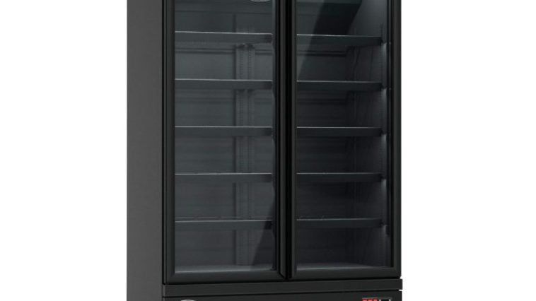 Vitrine Réfrigérée Murale Positive Noire - 2 Portes - Combisteel 7455.2230 - Iceshop