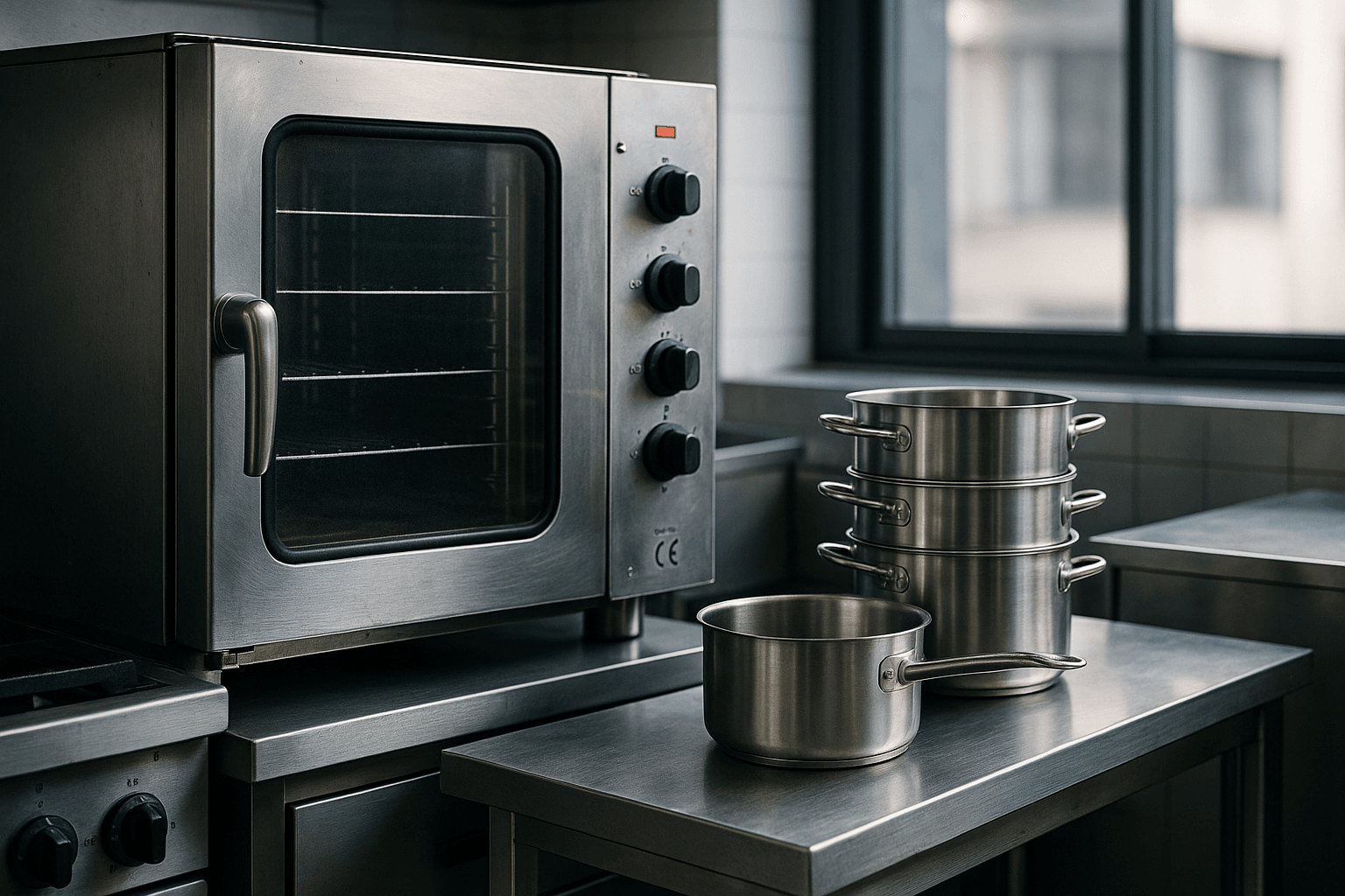 Matériel de cuisine professionnel certifié CE, mise au point sur les détails et la qualité d’installation