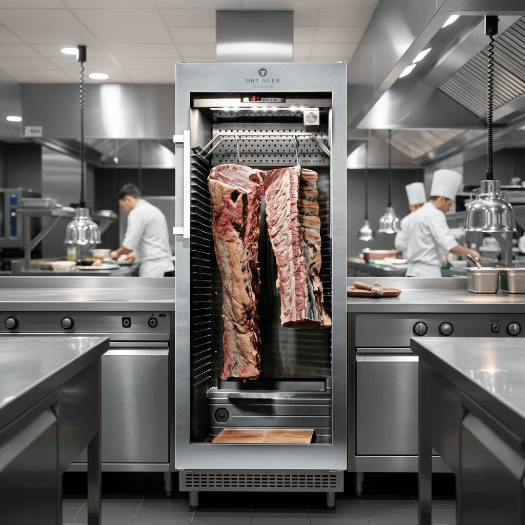 Armoire de maturation Dry Ager DX1000PS dans une cuisine professionnelle haut de gamme