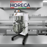 Batteur Mélangeur Digital Planeto Sinmag 20L sur plan de travail inox en cuisine professionnelle