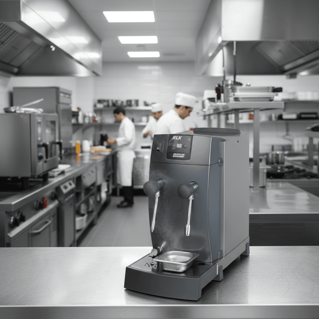 Chauffe-eau et vapeur Bravilor RLX4 utilisé dans une cuisine professionnelle moderne
