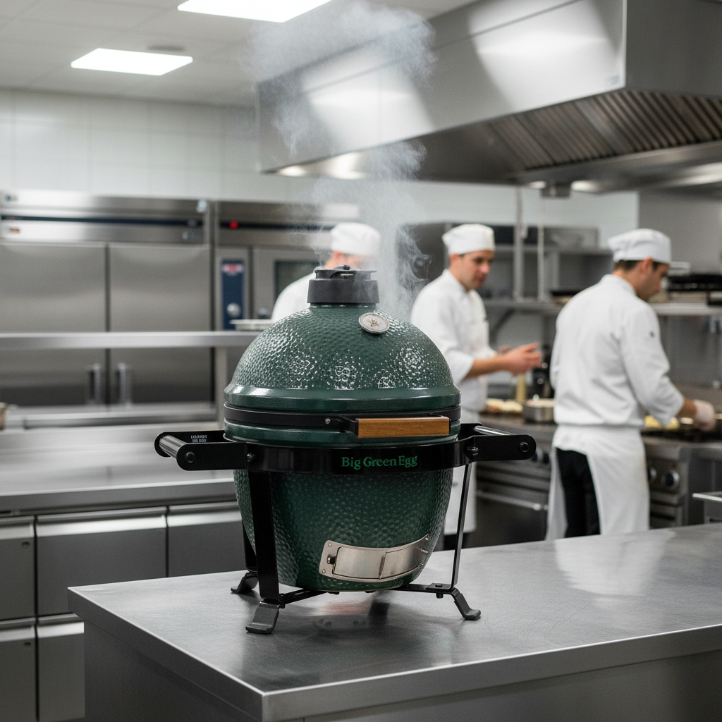 Support berceau poign&eacute;e Big Green Egg 116451 pour barbecue professionnel HORECA
