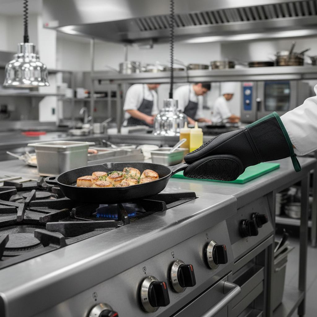 Gant silicone professionnel Big Green Egg 117083 surface antid&eacute;rapante