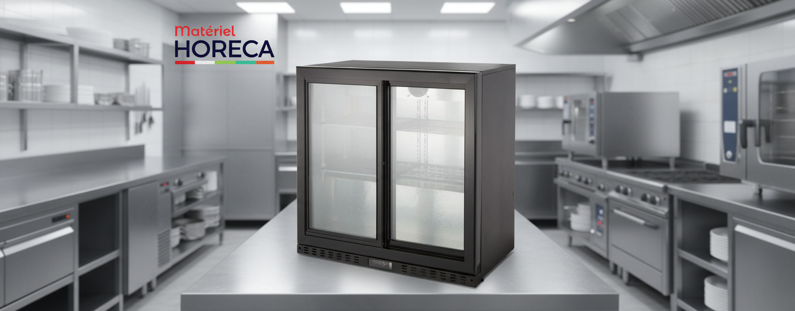 iceshop b2-c 2-deurs LED schuifbar koelkast voor professionele achterbar
