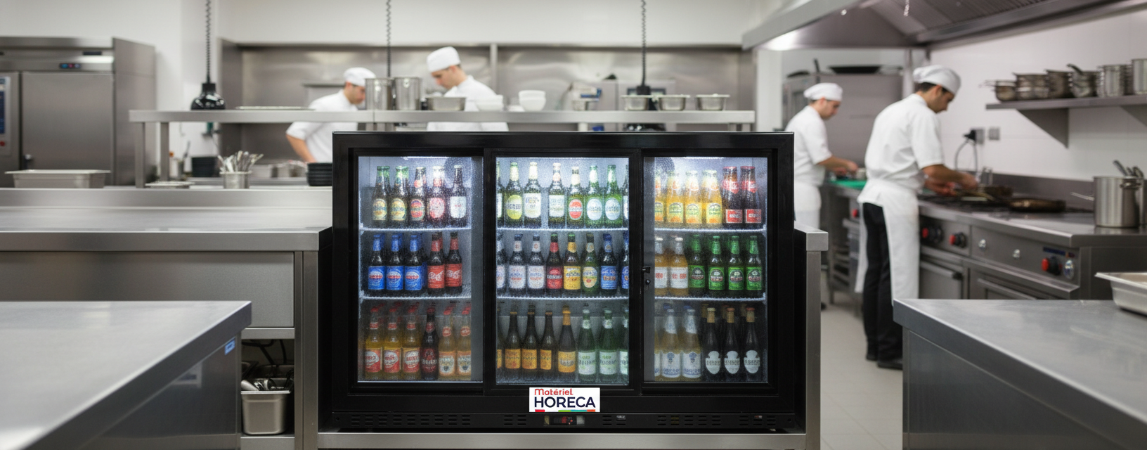 Iceshop B3-C gekoelde achterbar met geventileerde LED drievoudige deur