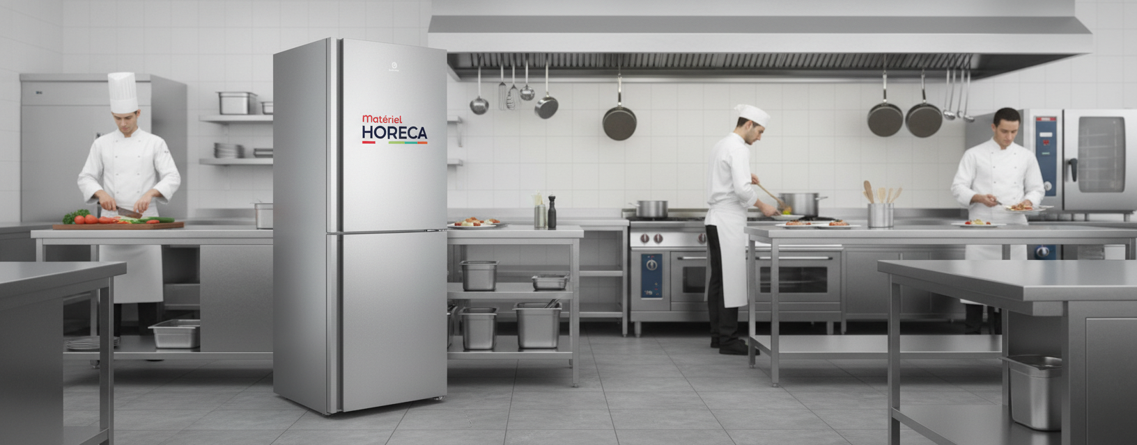 Interieur van de 600L roestvrijstalen koelkast met negatieve temperatuur Iceshop CHEF600-EU en GN-roosters