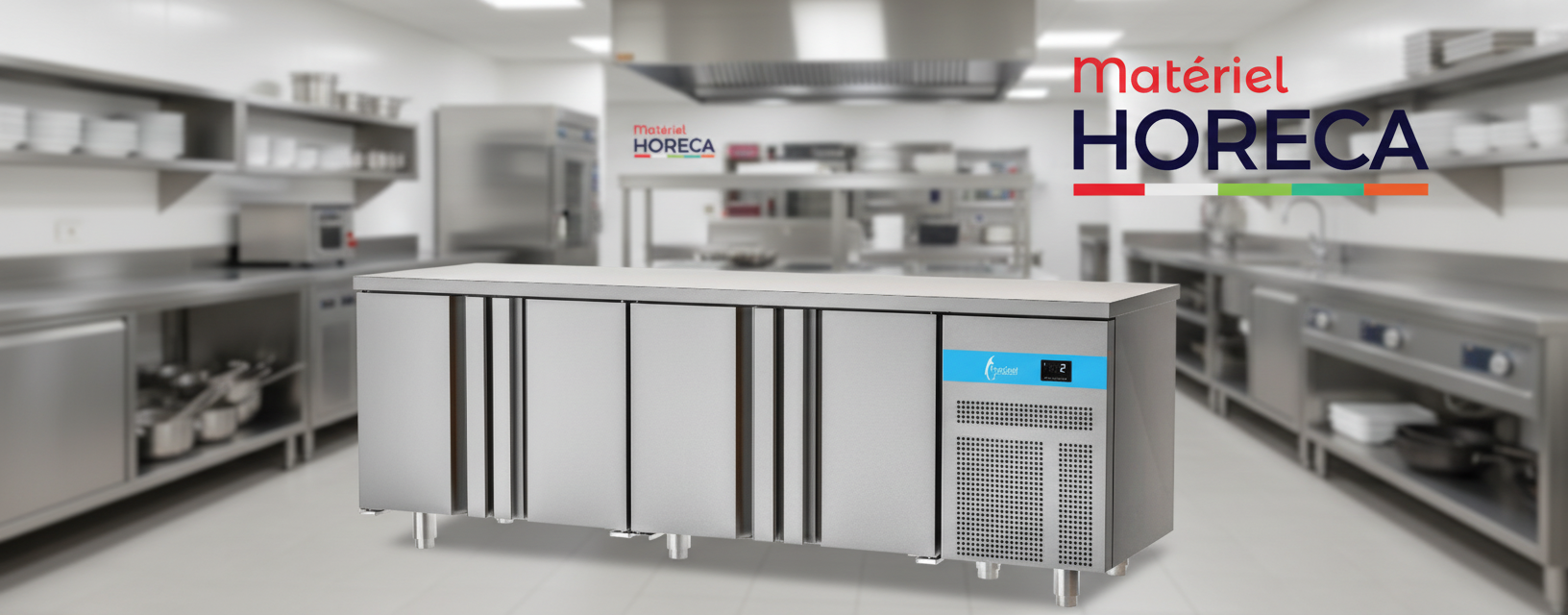 Iceshop GN4 4-deurs gekoelde voorbereidingstafel, 700 mm, in professioneel roestvrij staal voor de horeca
