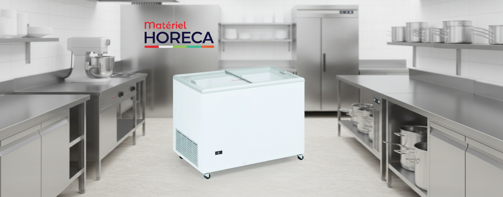 Cong&eacute;lateur coffre vitr&eacute; Iceshop ICE500EGITVS 500L - vue g&eacute;n&eacute;rale professionnelle