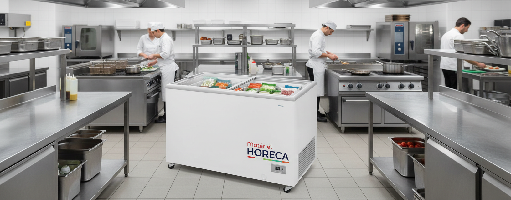 Frigo Coffre sur Roulettes Iceshop ICEC300TO porte coulissante et roulettes visibles