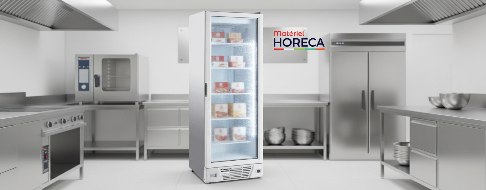 Armoire Cong&eacute;lateur Vitr&eacute; N&eacute;gatif Iceshop J340ST 300L porte double vitrage anti-bu&eacute;e restauration