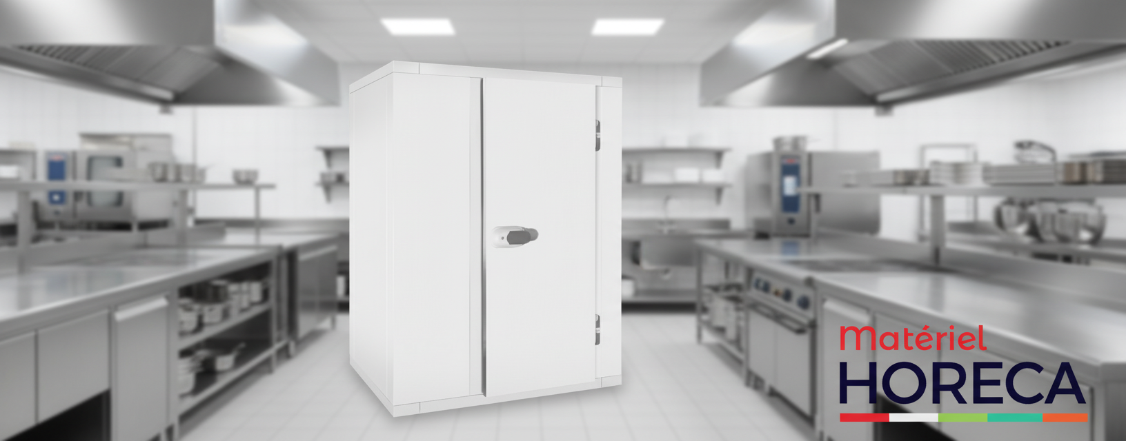 Chambre froide positive professionnelle Iceshop KCEL151220 1500x1200mm, vue ext&eacute;rieure, acier, CHR