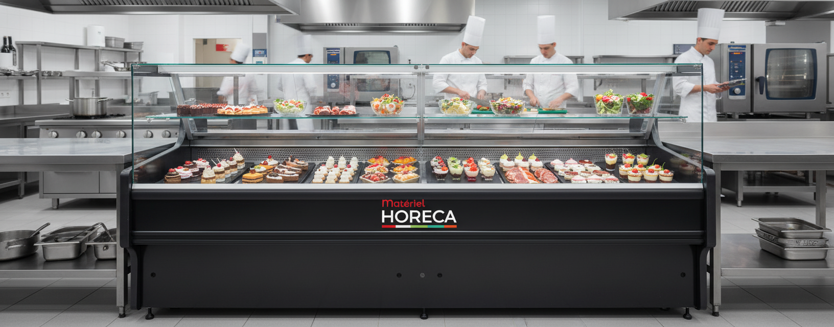 D&eacute;tail vitrine r&eacute;frig&eacute;r&eacute;e Iceshop KSC1500 ouverte pour pr&eacute;sentation produits frais
