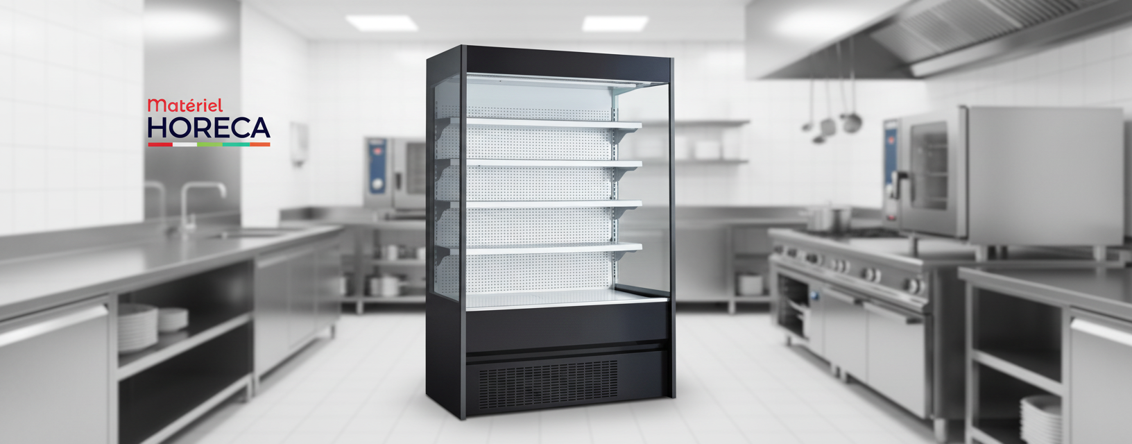 Vitrine murale positive &agrave; LED 1.5M BLF-1566 materiel horeca r&eacute;frig&eacute;r&eacute;e noire