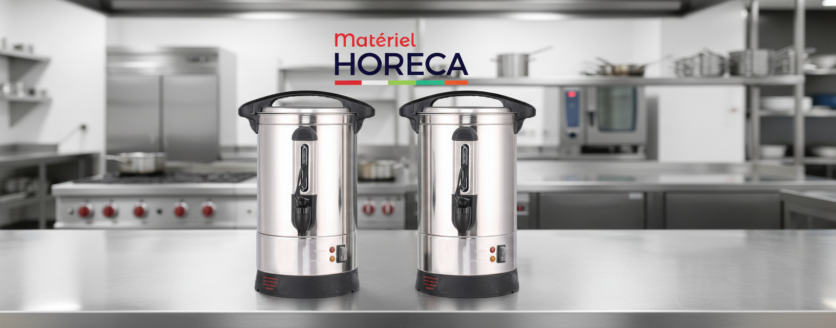 Pack de 2 percolateurs de caf&eacute; 7L Materiel Horeca CU-7L-P en acier inoxydable pour professionnels HORECA