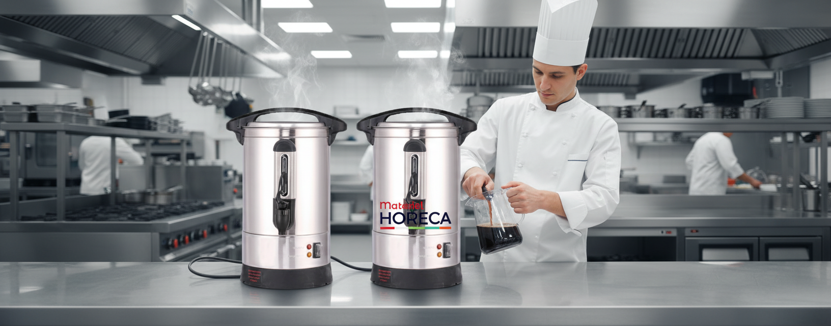 Percolateur de caf&eacute; 7L Materiel Horeca CU-7L-P avec poign&eacute;es ABS et cuve inox