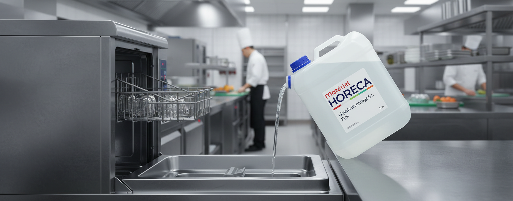 Liquide de rin&ccedil;age Materiel Horeca FUR bidon 5 litres effet s&eacute;chage rapide anti-traces