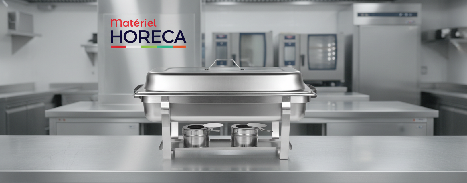 Chafing-Dish GN 1/1 Materiel Horeca GD633-1 en acier inoxydable pour buffet professionnel