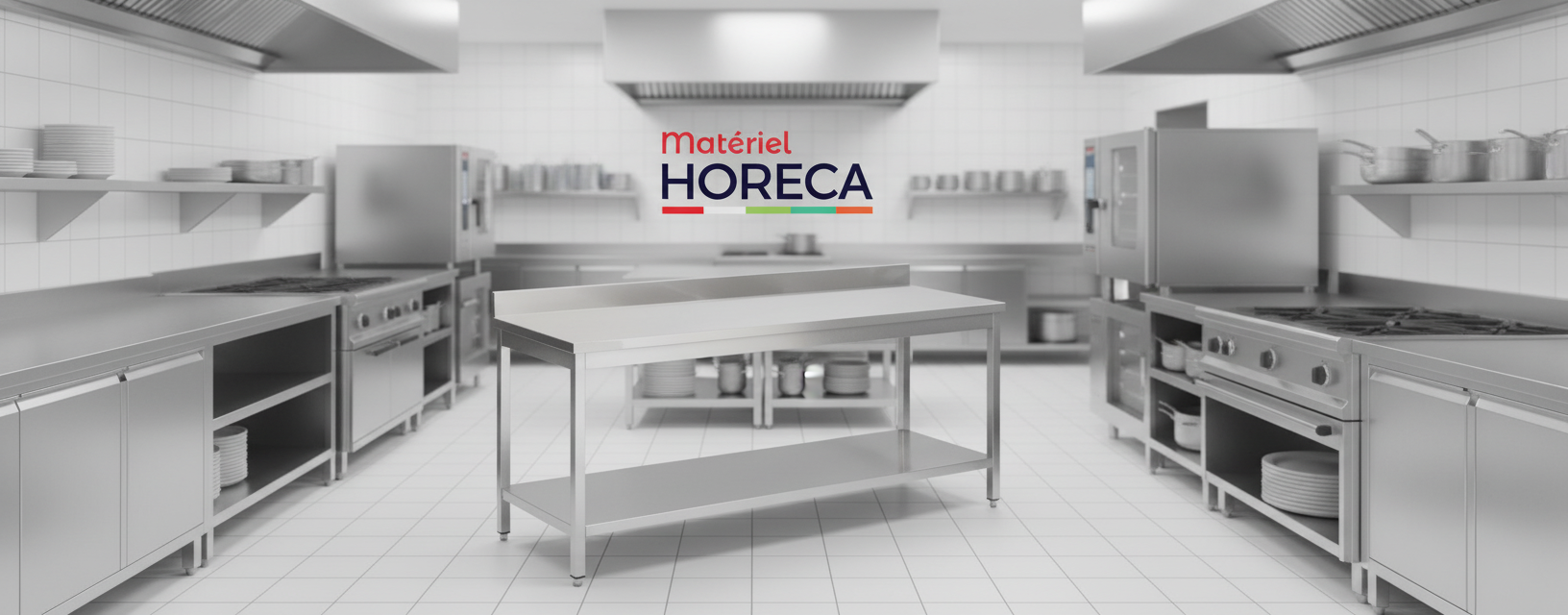 Table inox sous tablette et dosseret 1800x700mm Materiel Horeca acier inox CHR