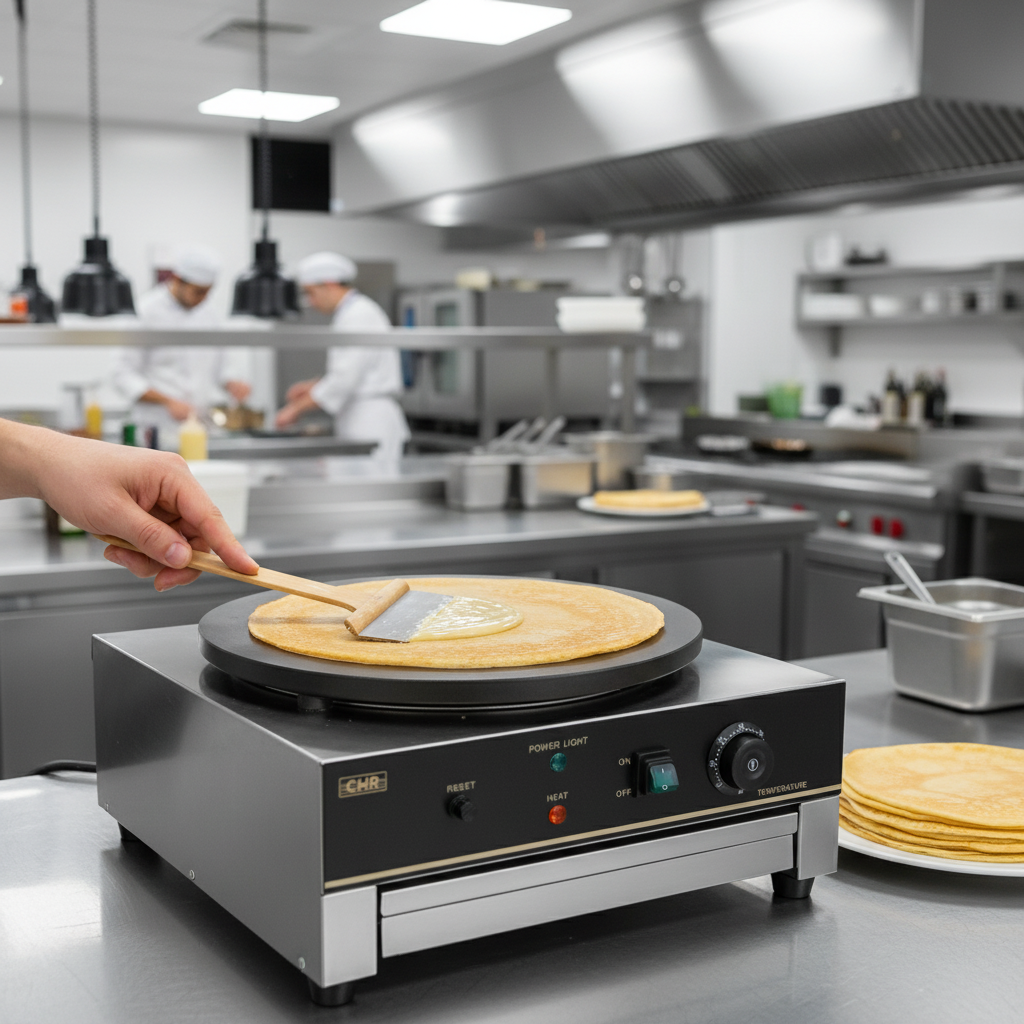 Ch&acirc;ssis inox et r&eacute;gulation cr&ecirc;pi&egrave;re professionnelle GDCM01 Materiel Horeca 3000W