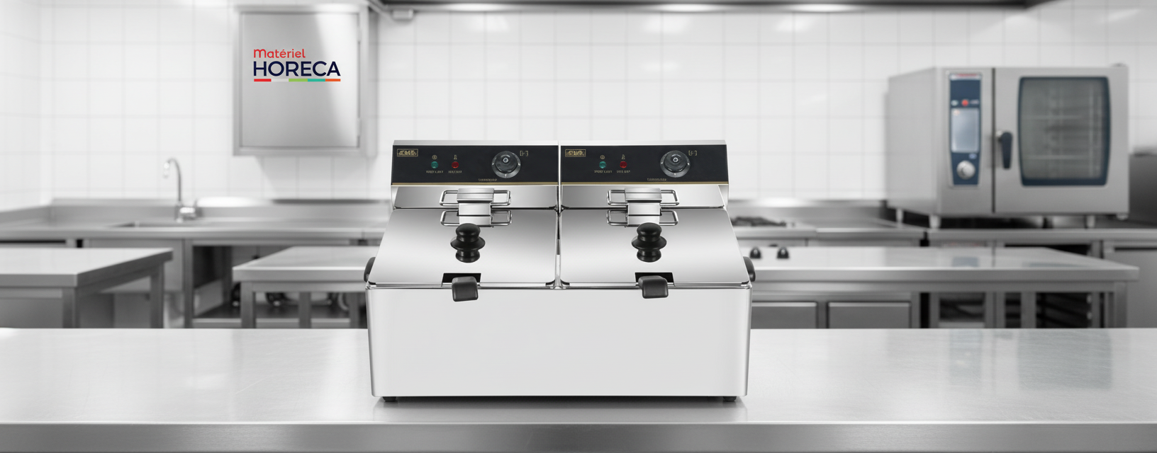 Friteuse electrique professionnelle 2 paniers 11L Materiel Horeca inox CHR