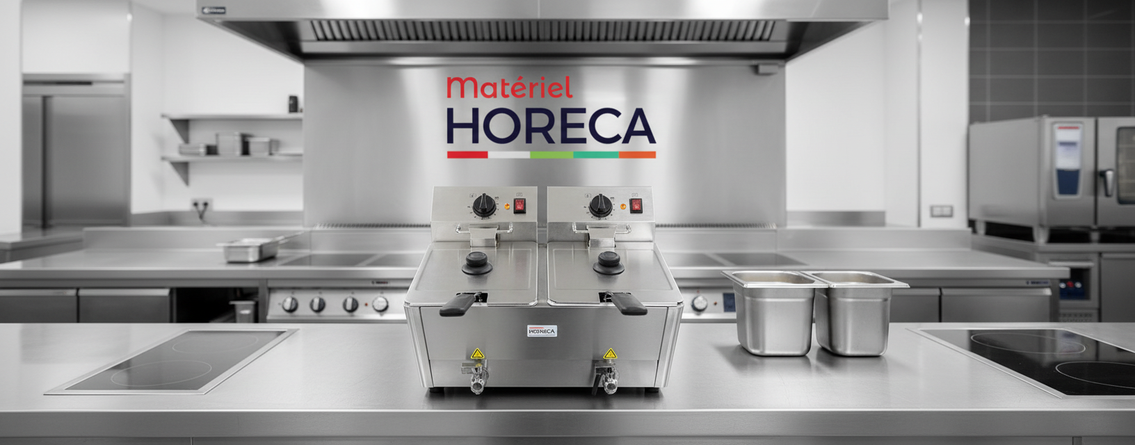 friteuse electrique professionnelle avec robinet de vidange 2 paniers 8l materiel horeca inox