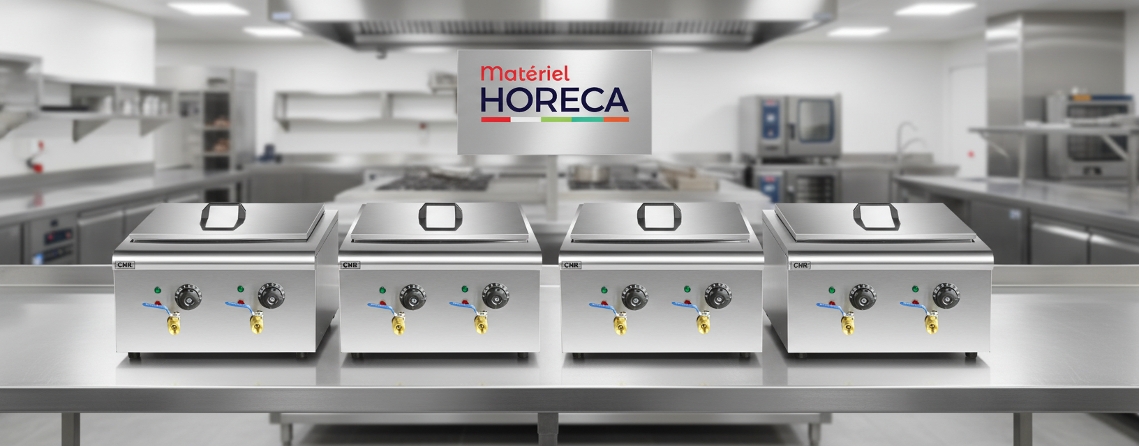 Cuiseur &agrave; p&acirc;tes x4 Materiel Horeca GDPC-4M-B 4000W professionnel inox 4 paniers