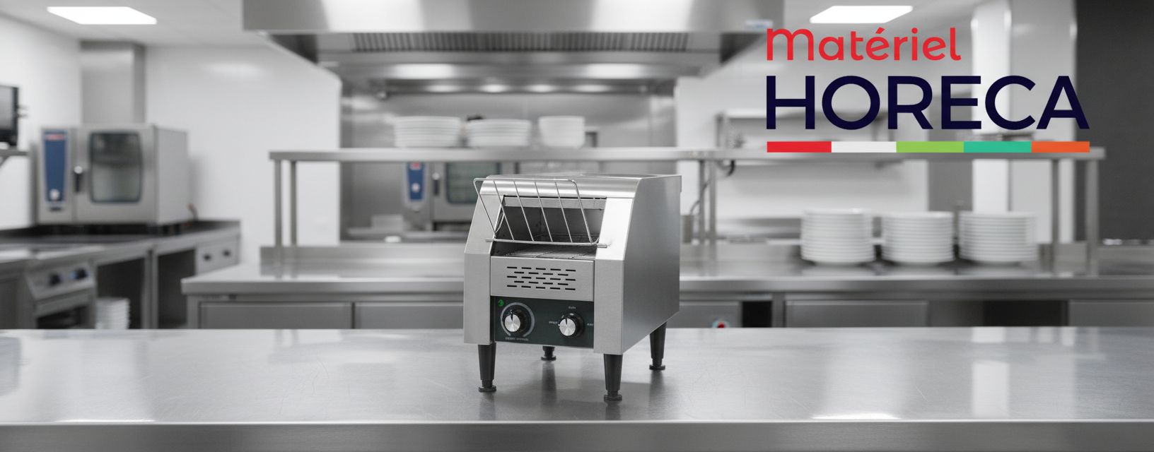 Toaster convoyeur &eacute;lectrique Materiel Horeca GDTS150 en acier inoxydable 1300W
