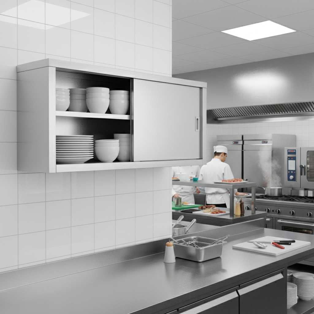 D&eacute;tail armoire suspendue inox GDWCS144 Materiel Horeca cuisine pro