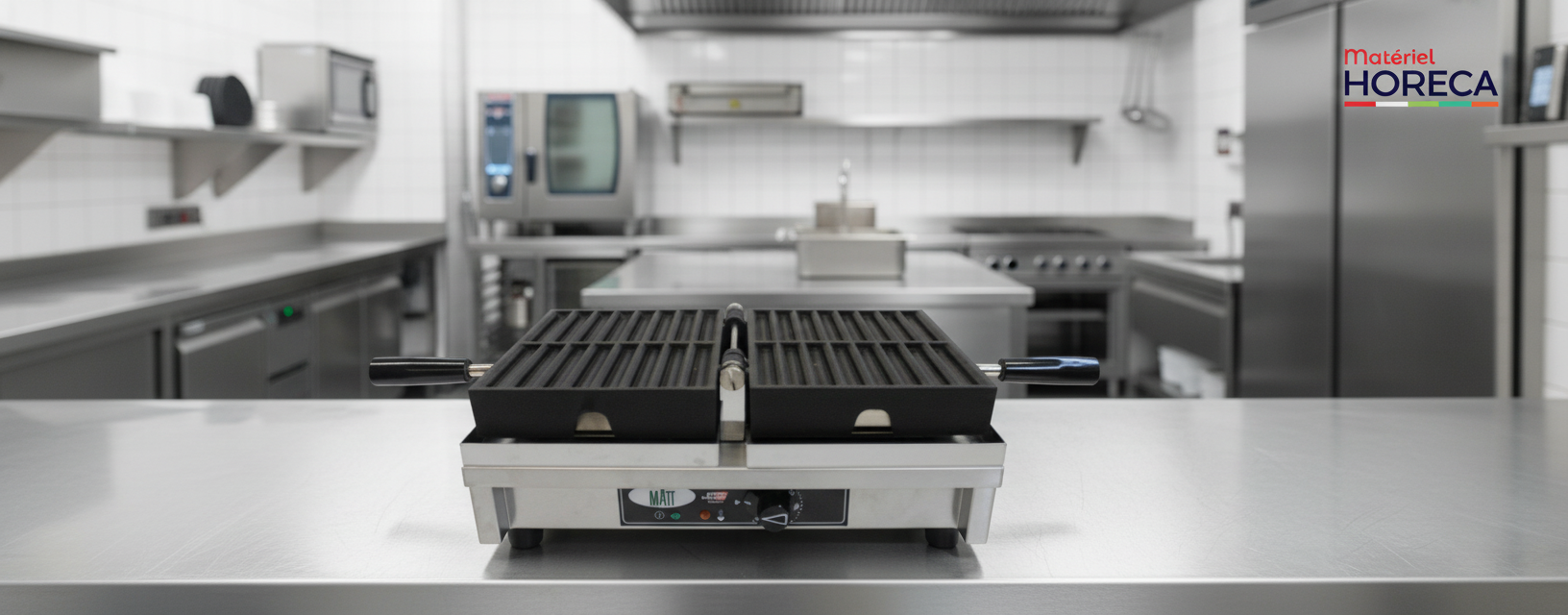 Gaufrier Gaufrefrites 2 x 8 professionnel Materiel Horeca WECAVA, plaques aluminium, inox, double capacité