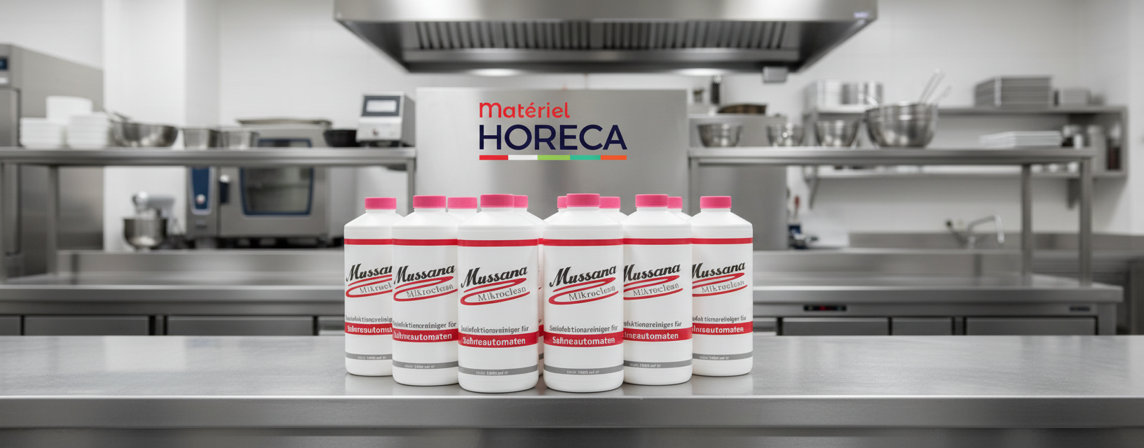 Mussana Microclean nettoyant machine &agrave; chantilly x12, norme HACCP, flacons 1L