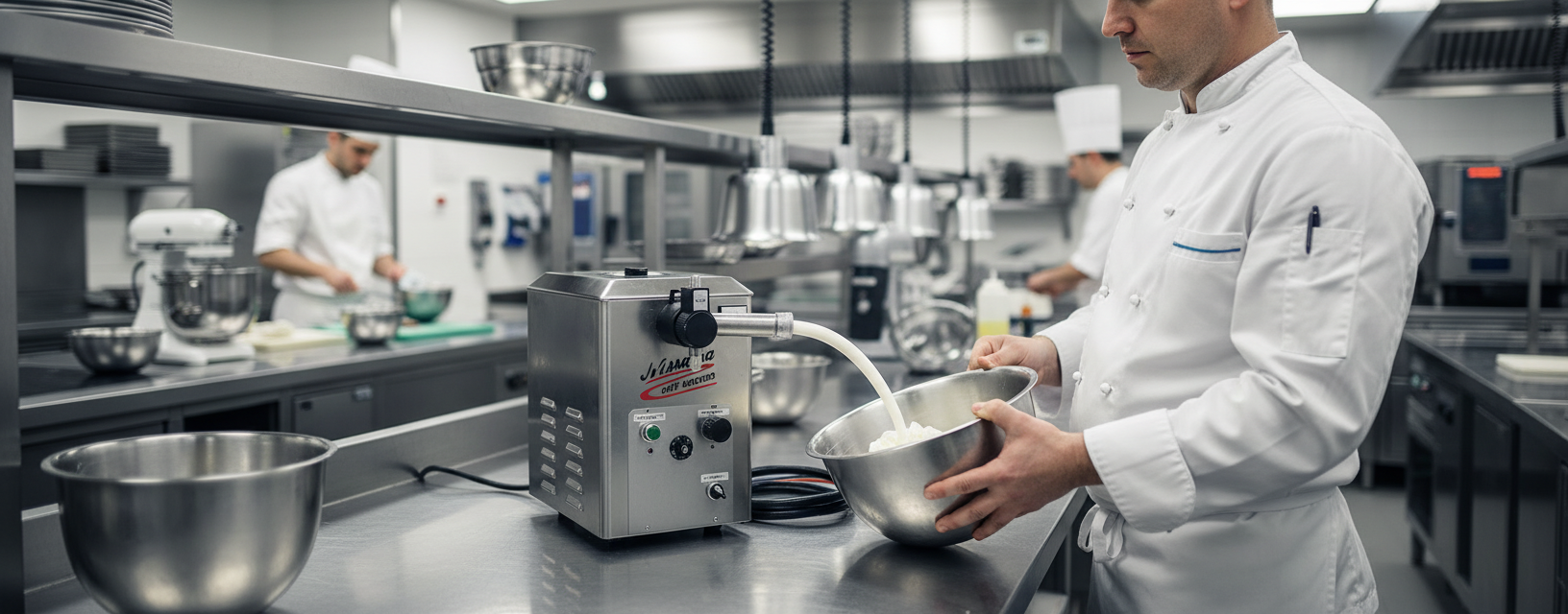 R&eacute;servoir inox 4L machine chantilly Mussana Mobil 12V professionnelle horeca
