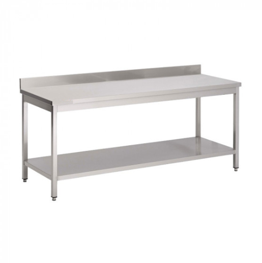 Table Inox Avec Sous Tablette Et Dosseret 1600 x 700mm